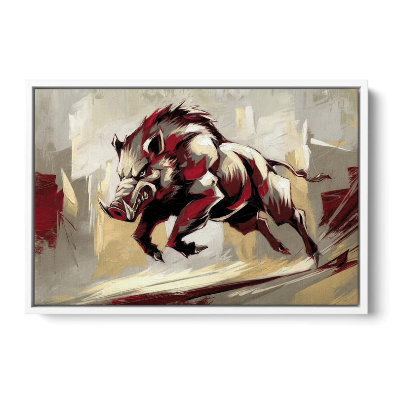 Fayetteville Razorbacks Pride Front - White Canvas Wall Art