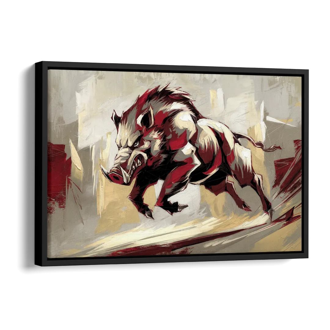 Fayetteville Razorbacks Pride Side - Black Canvas Wall Art