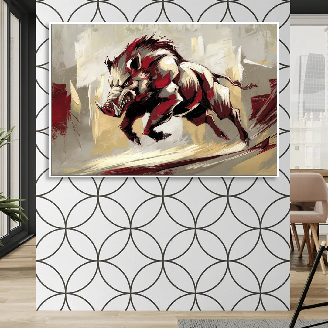 Fayetteville Razorbacks Pride Sitting Room - White Canvas Wall Art