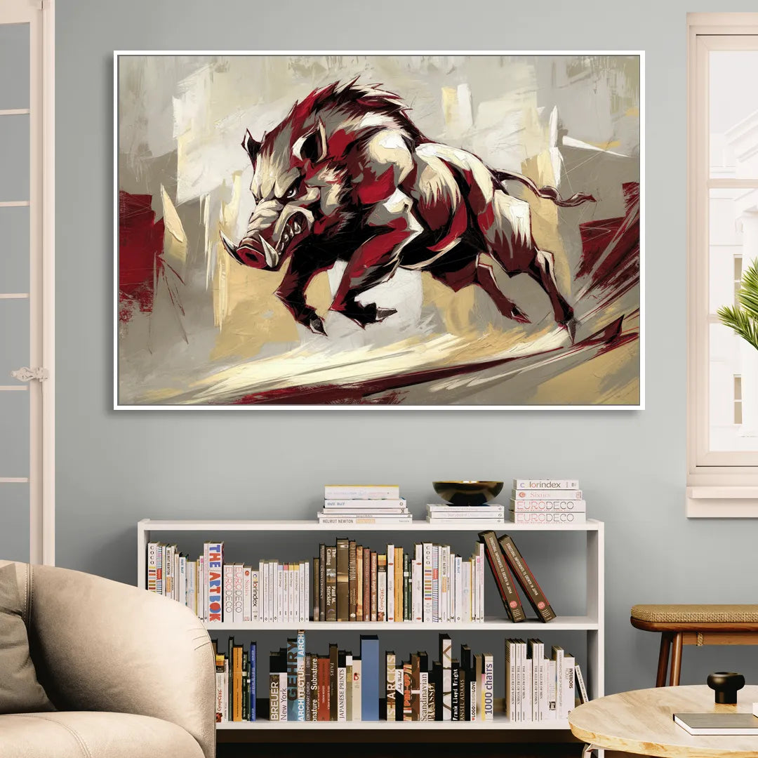 Fayetteville Razorbacks Pride Living Room - White Canvas Wall Art