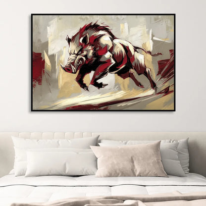 Fayetteville Razorbacks Pride Living Room - Black Canvas Wall Art