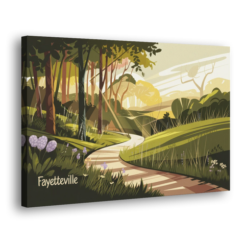 Fayetteville Scenic Trails - Canvas Wall Art - Side