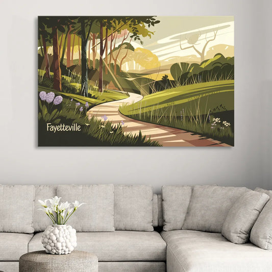 Fayetteville Scenic Trails Living Room - Canvas Wall Art