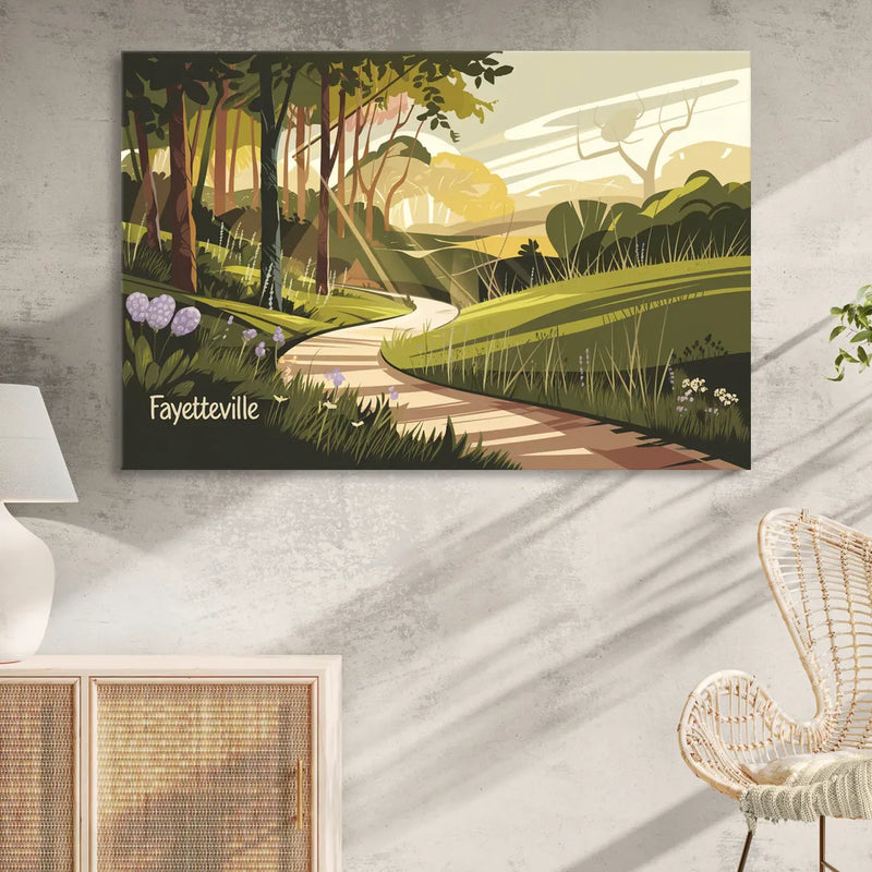 Fayetteville Scenic Trails Sitting Room - Canvas Wall Art