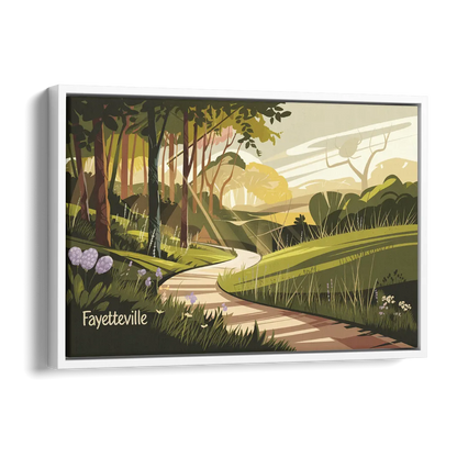 Fayetteville Scenic Trails Side - White Canvas Wall Art