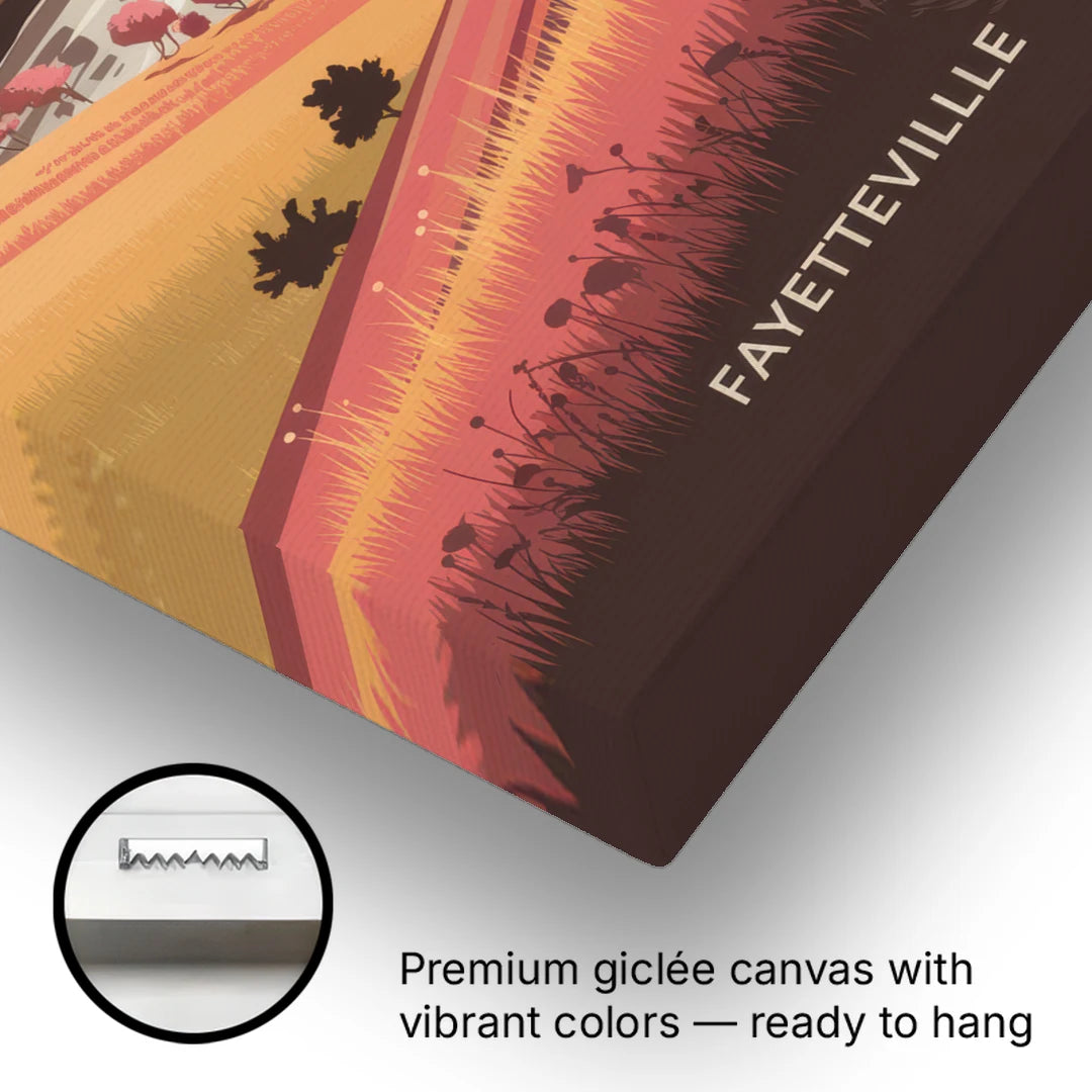 Fayetteville Sunset Views - Canvas Wall Art - Gallery Wrap Corner
