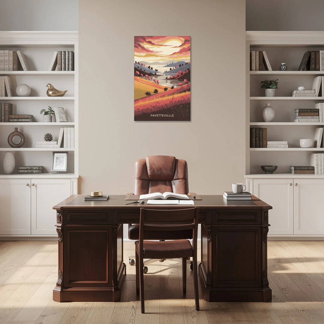 Fayetteville Sunset Views - Canvas Wall Art - Office - 24x36