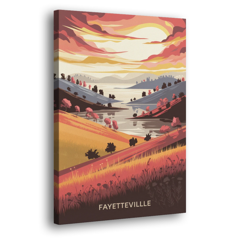 Fayetteville Sunset Views - Canvas Wall Art - Side