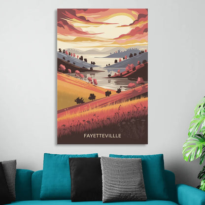 Fayetteville Sunset Views Sitting Room - Canvas Wall Art