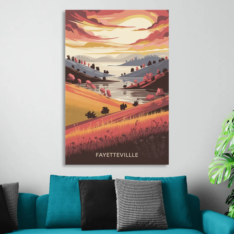 Fayetteville Sunset Views Sitting Room - Canvas Wall Art