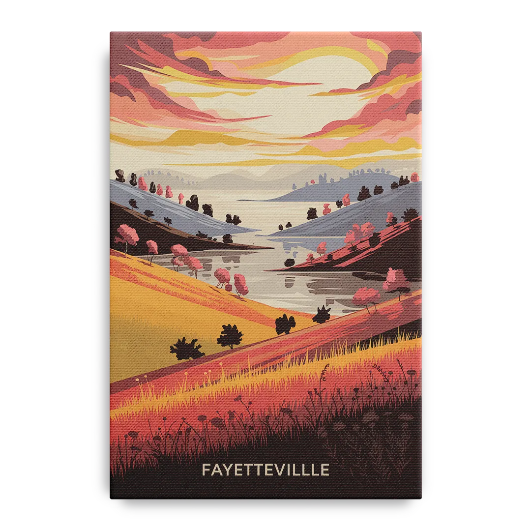 Fayetteville Sunset Views Front - Canvas Wall Art