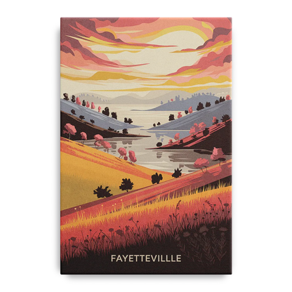 Fayetteville Sunset Views Front - Canvas Wall Art