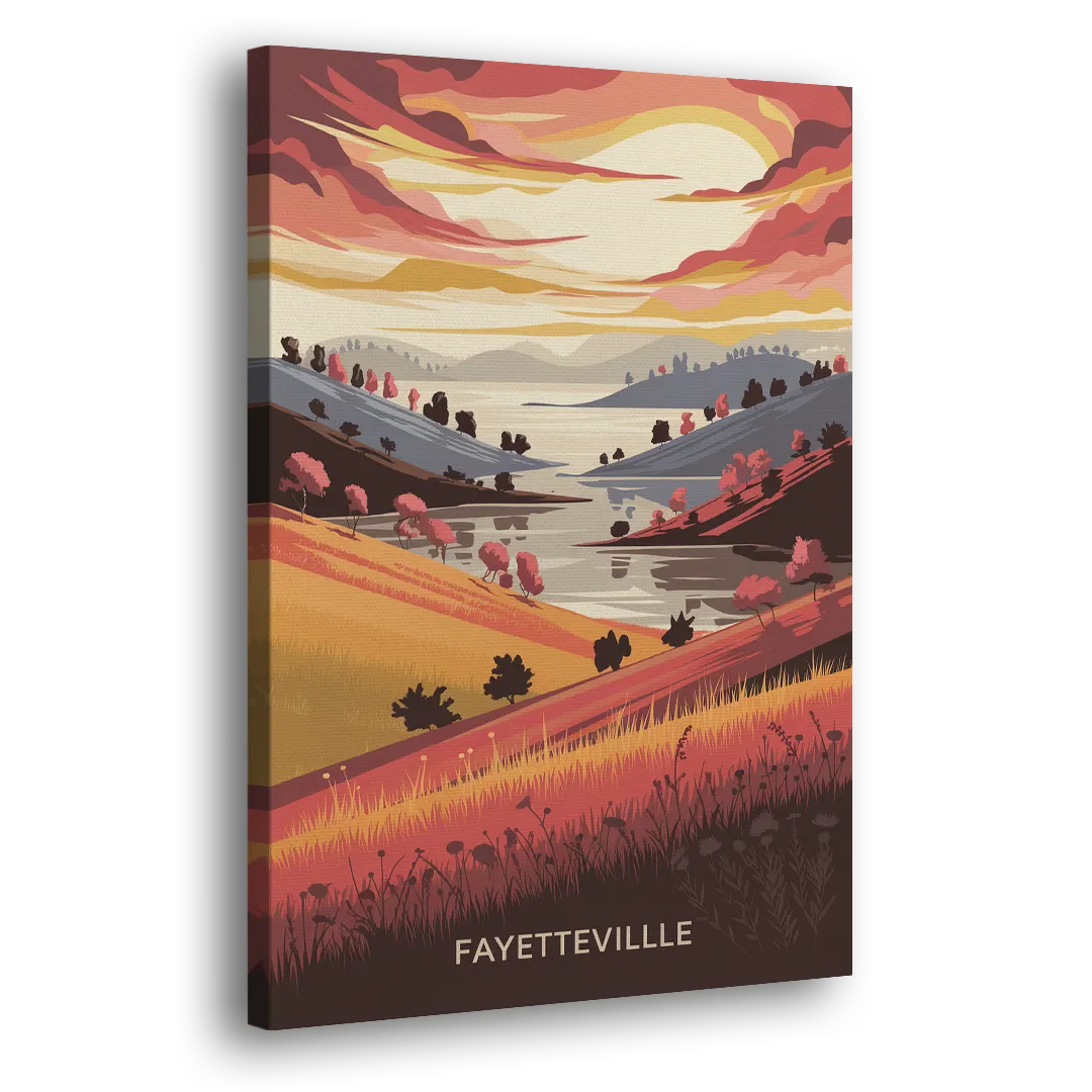 Fayetteville Sunset Views Side - Canvas Wall Art