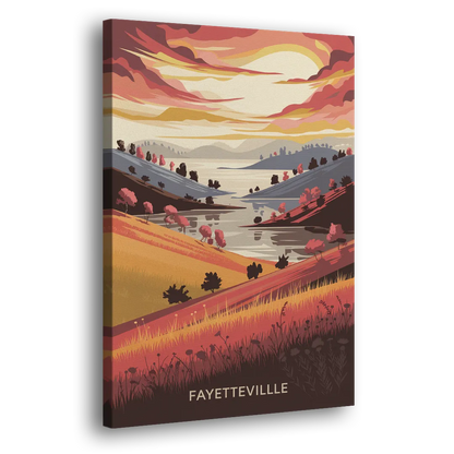 Fayetteville Sunset Views Side - Canvas Wall Art