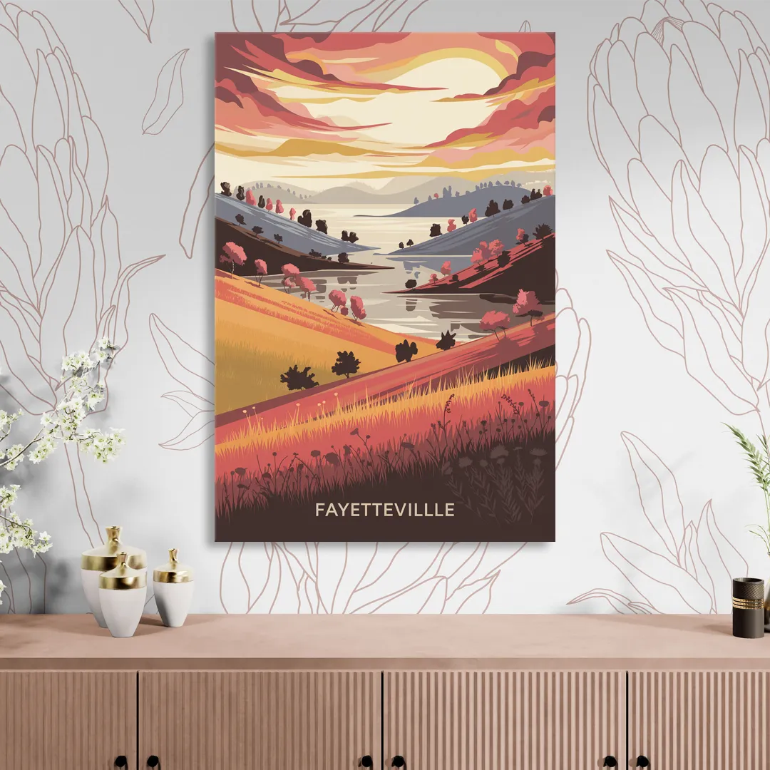 Fayetteville Sunset Views Living Room - Canvas Wall Art
