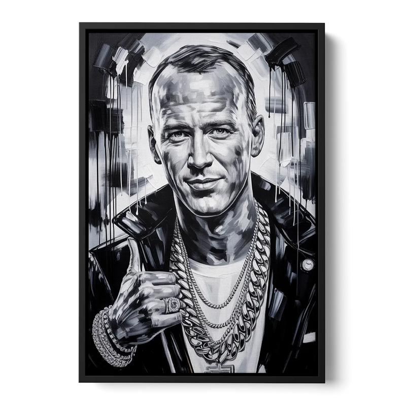 Field General Front - Black Canvas Wall Art