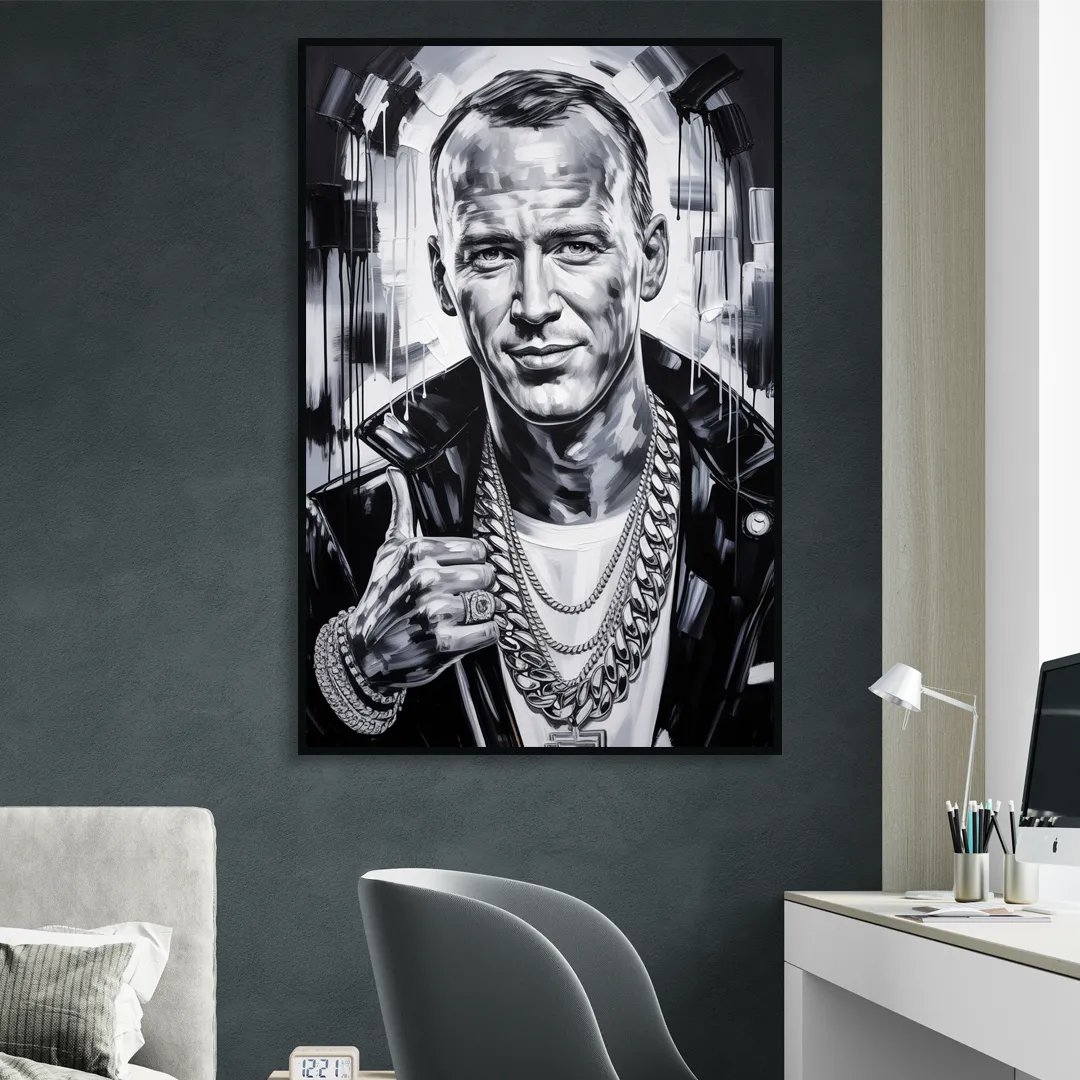 Field General Living Room - Black Canvas Wall Art