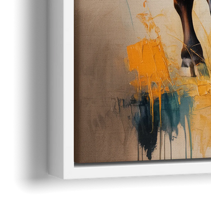 Fiery Longhorn Spirit - Close-Up White Frame Canvas