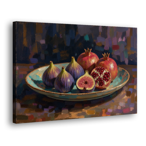 Figs and Pomegranates for the Dining Room - Canvas Wall Art - Side