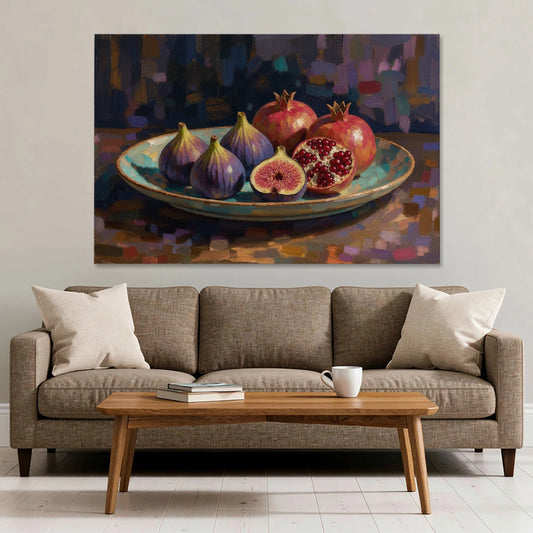 Figs and Pomegranates for the Dining Room - Canvas Wall Art - Sofa - 60x40