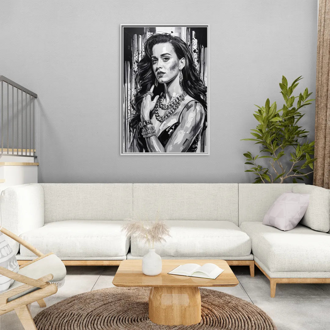 Firework 2.0 - Living Room White Frame Canvas