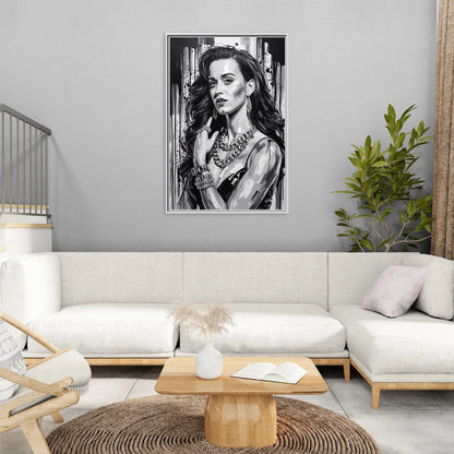 Firework 2.0 - Living Room White Frame Canvas