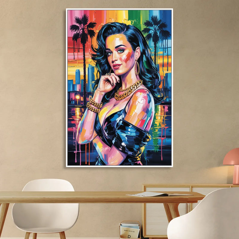 Firework Living Room - White Canvas Wall Art