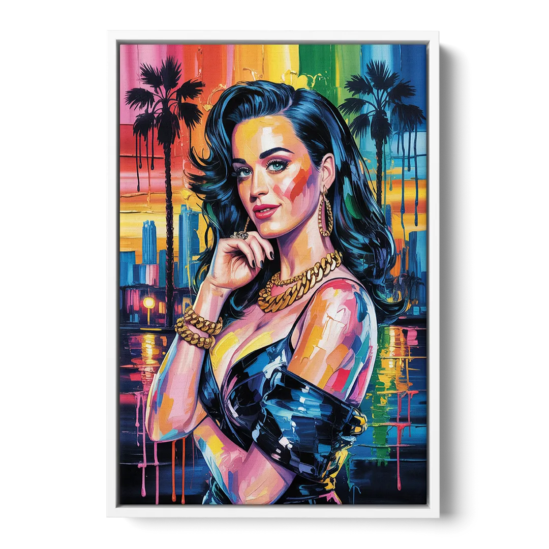 Firework - White Frame Canvas