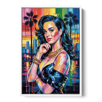Firework - White Frame Canvas