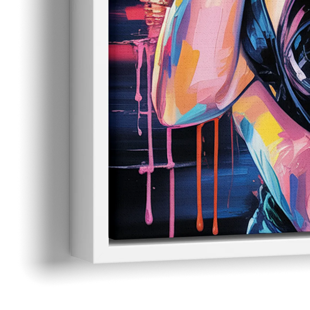 Firework - Close-Up White Frame Canvas