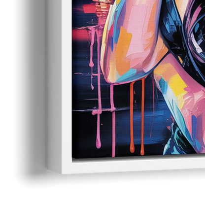 Firework - Close-Up White Frame Canvas