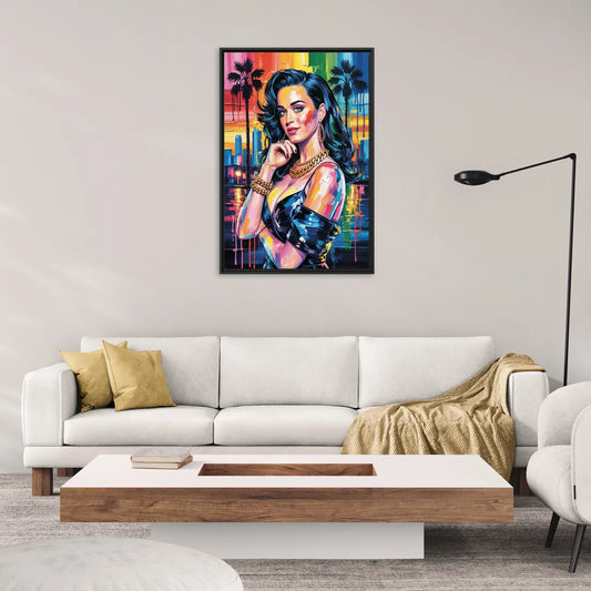 Firework - Living Room Black Frame Canvas