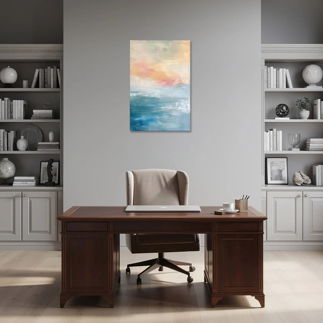 First Light on Water - Canvas Wall Art - Office - 24x36
