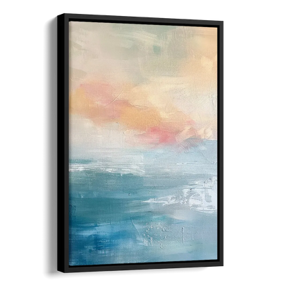 First Light on Water Side - Black Canvas Wall Art