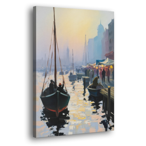 Fischmarkt Sunrise - Canvas Wall Art - Side