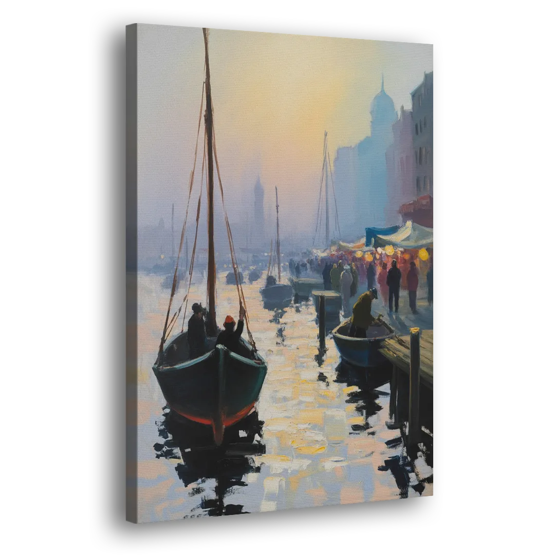 Fischmarkt Sunrise Side - Canvas Wall Art