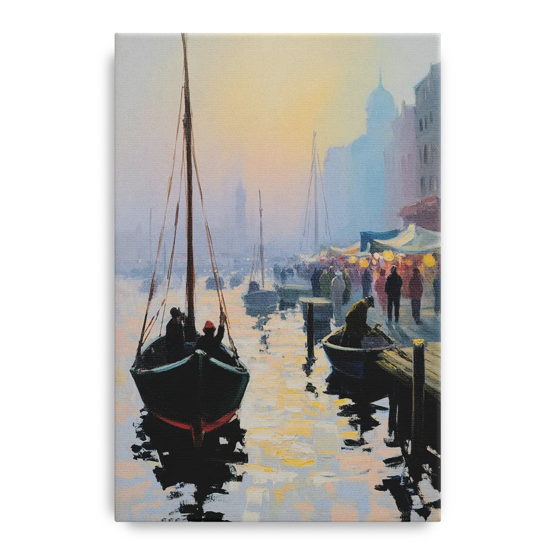 Fischmarkt Sunrise Front - Canvas Wall Art
