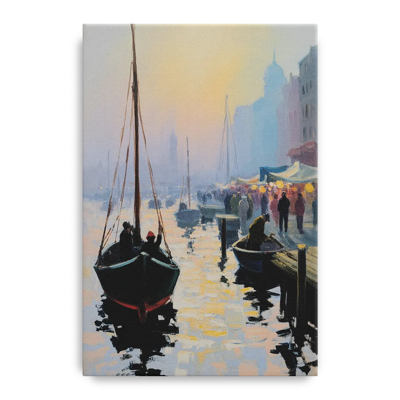 Fischmarkt Sunrise Front - Canvas Wall Art