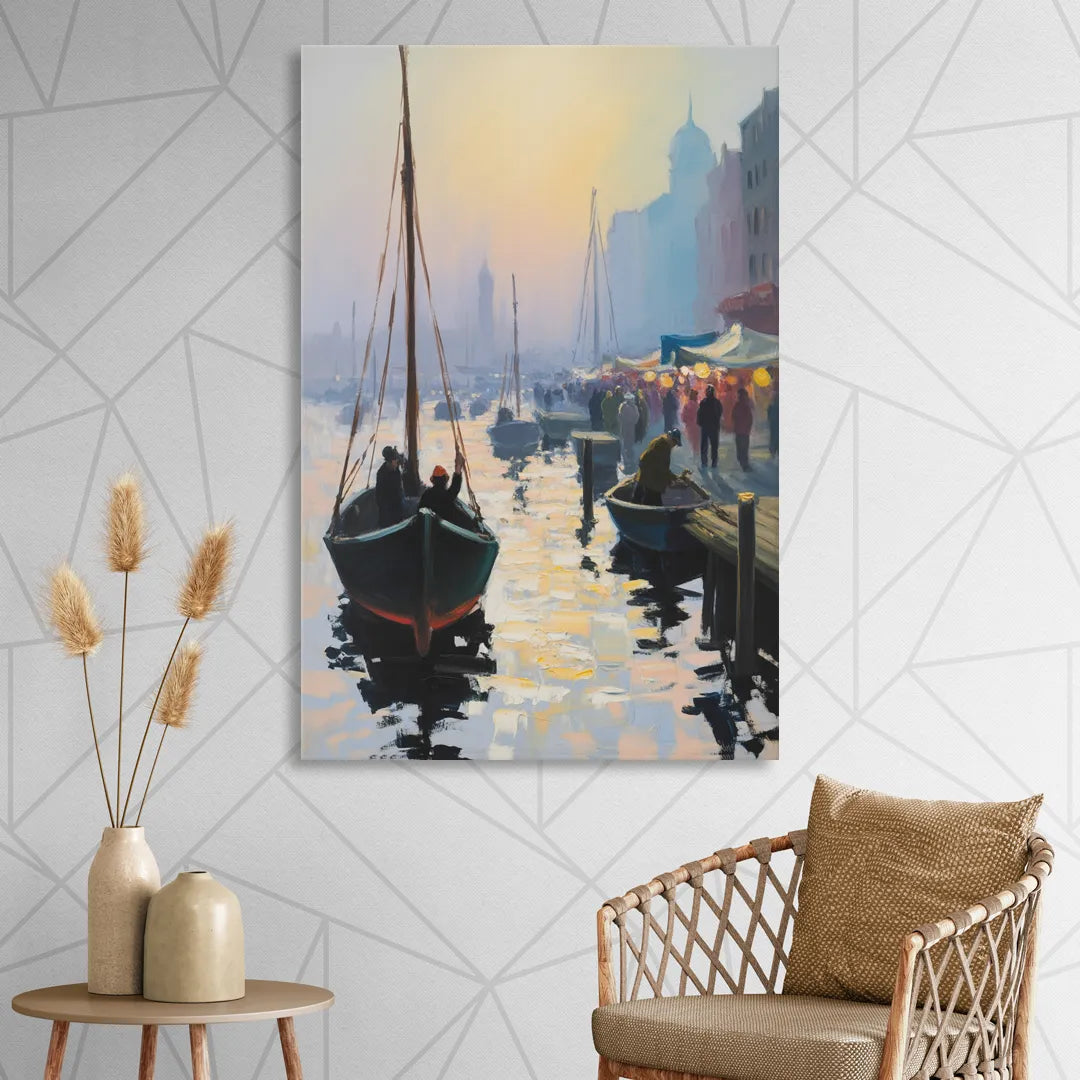 Fischmarkt Sunrise Sitting Room - Canvas Wall Art