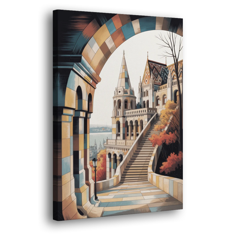 Fisherman's Bastion View - Canvas Wall Art - Side