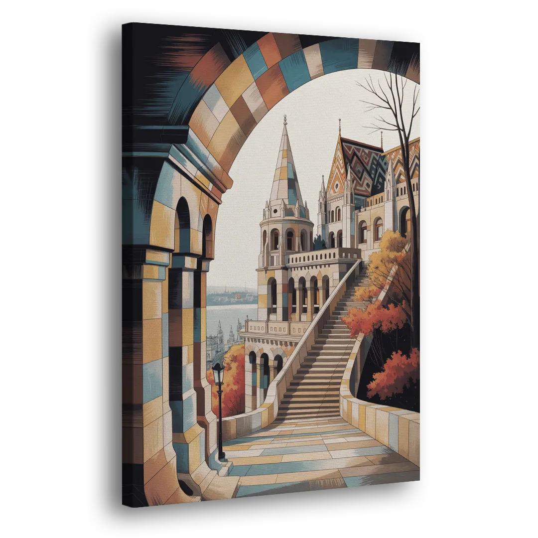 Fisherman's Bastion View Side - Canvas Wall Art