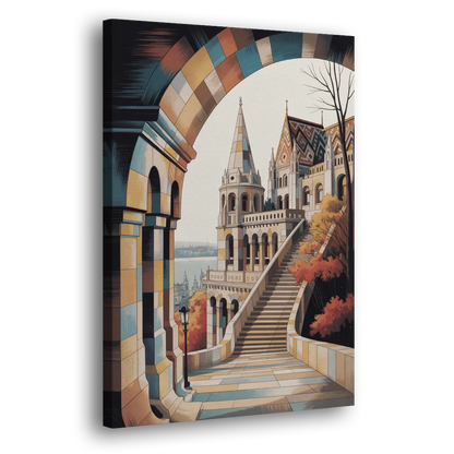 Fisherman's Bastion View Side - Canvas Wall Art
