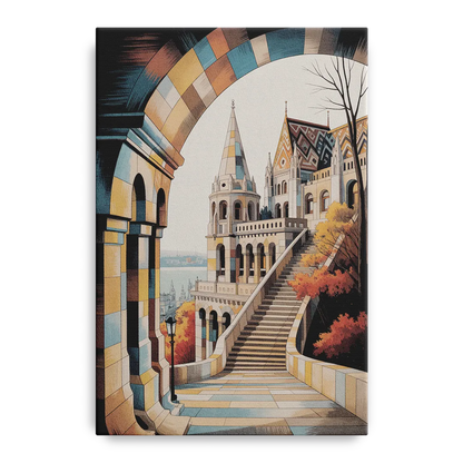 Fisherman's Bastion View Front - Canvas Wall Art