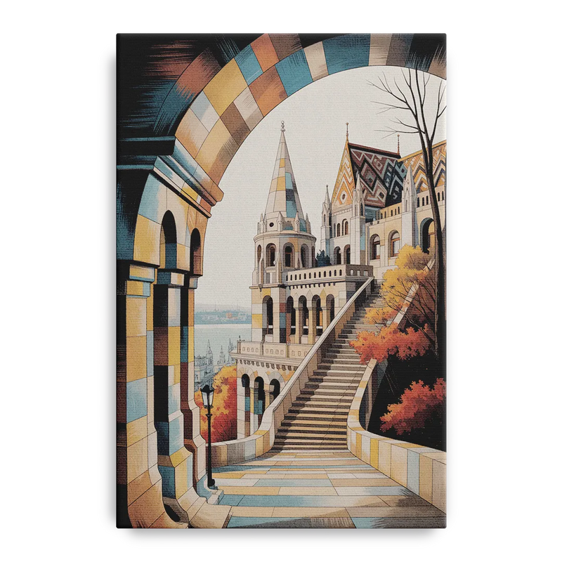 Fisherman's Bastion View Front - Canvas Wall Art