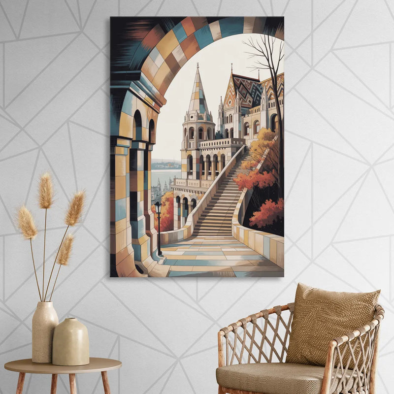 Fisherman's Bastion View Living Room - Canvas Wall Art