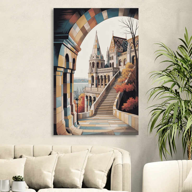 Fisherman's Bastion View Sitting Room - Canvas Wall Art
