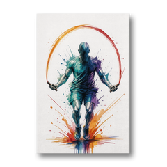 Fitness Wall Art Skipping Rope in Full Arc - Canvas Wall Art - Front