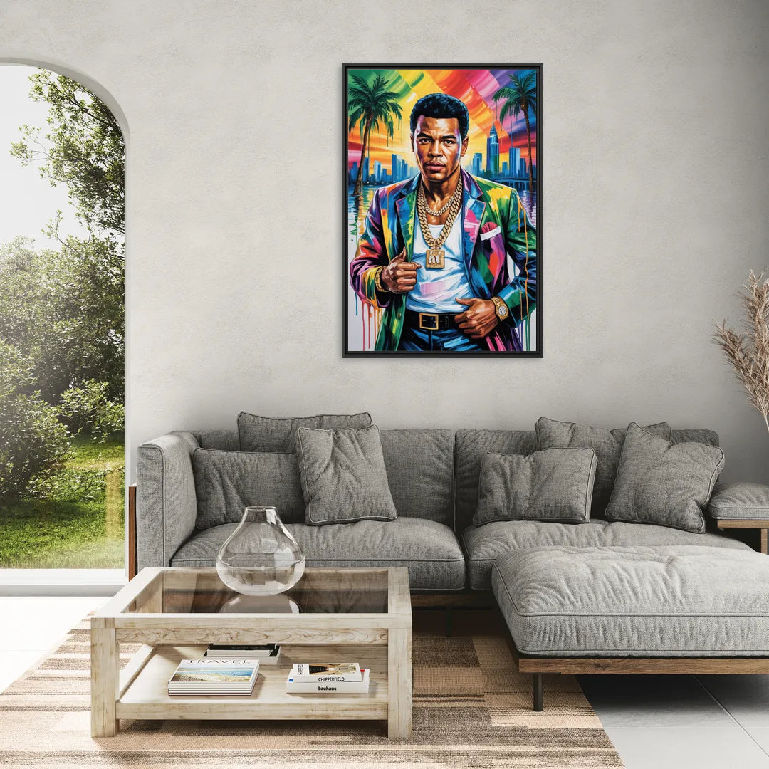 Float Like 2.0 - Living Room Black Frame Canvas