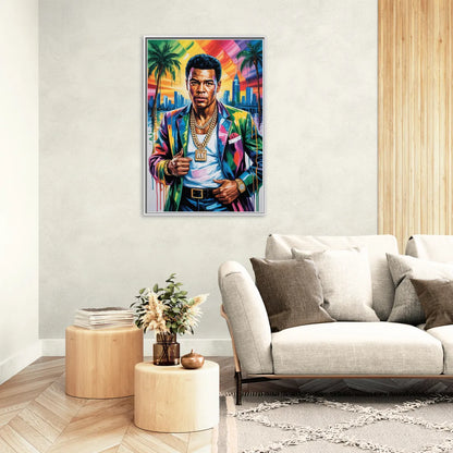 Float Like 2.0 - Living Room White Frame Canvas