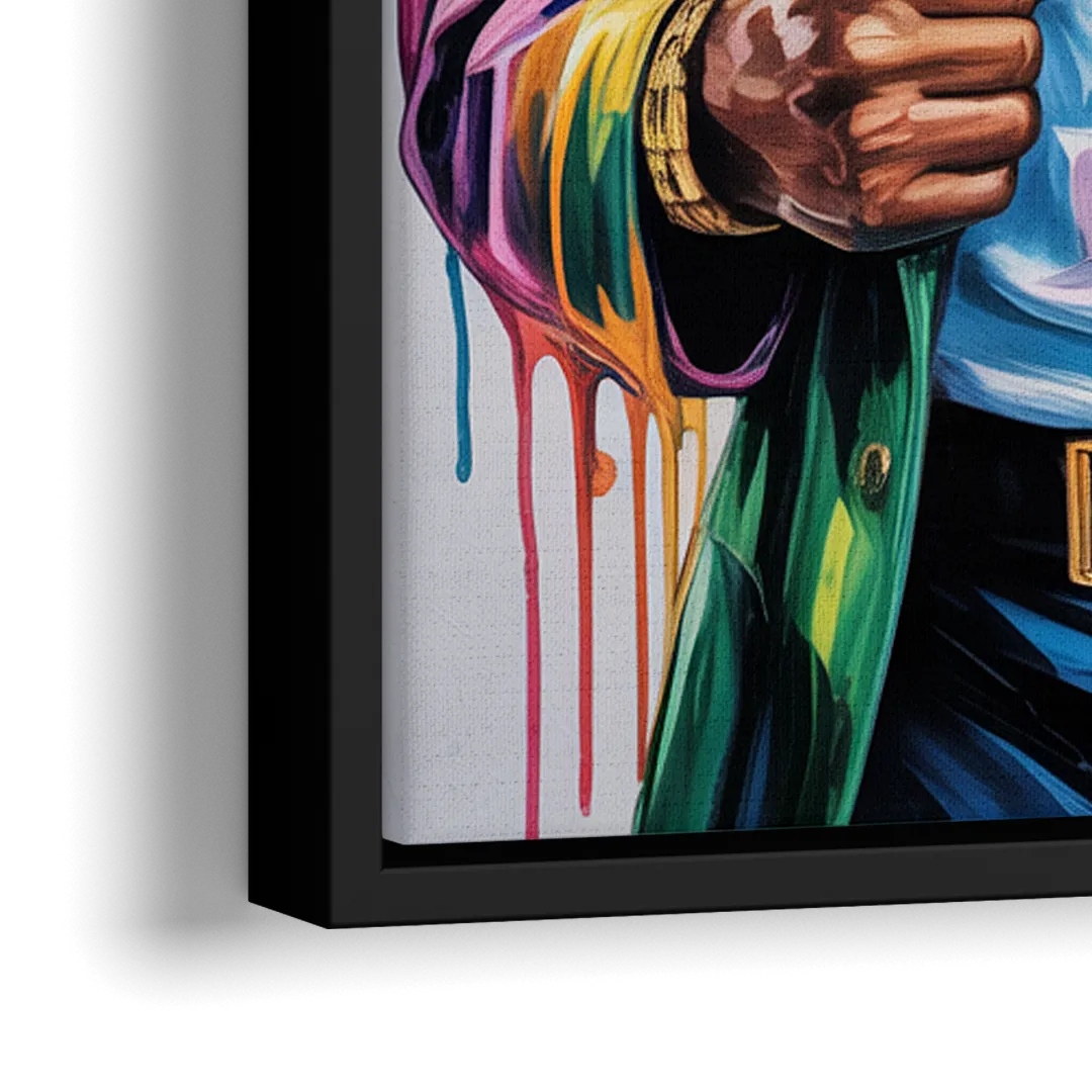 Float Like 2.0 - Close-Up Black Frame Canvas